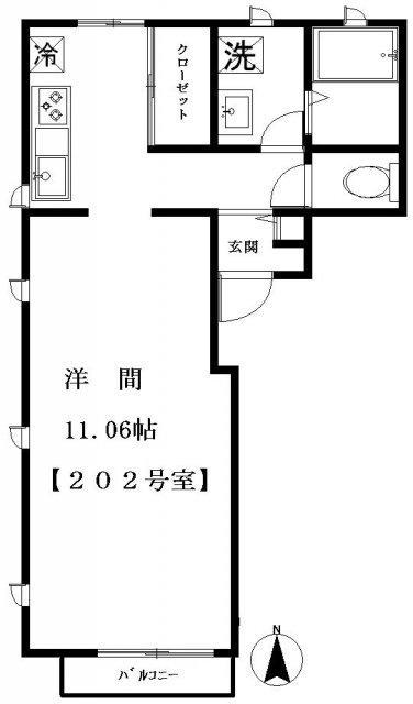 メゾン喜道202の間取り