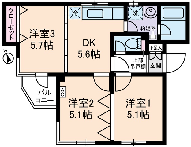 コンフォール桜新町0201の間取り