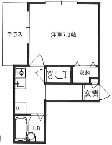 スクエア若林105の間取り