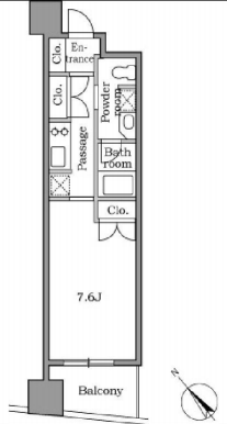 レジディア恵比寿Ⅱ0402の間取り
