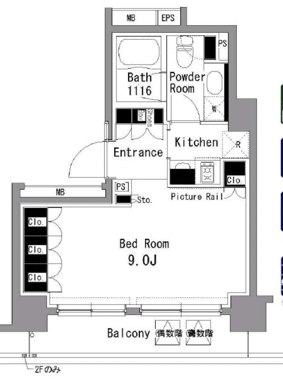 パークアクシス渋谷桜丘ウエスト1405の間取り