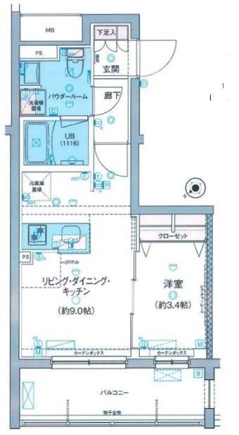 GENOVIA三軒茶屋green veil(ジェノヴィアサンゲンヂャヤグリーンヴェール)＿313の間取り