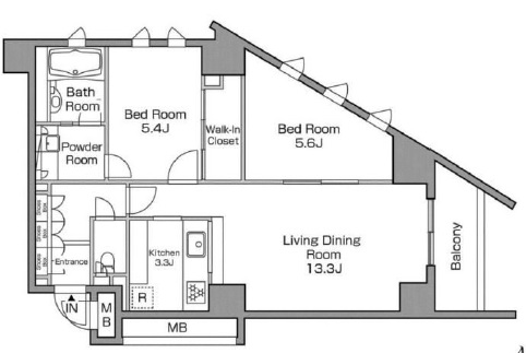 レジディアタワー中目黒1703の間取り