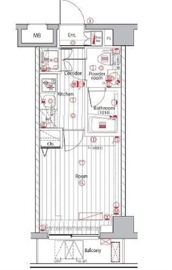 プレミアムキューブ広尾603の間取り