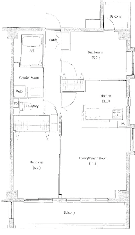ソサエティ柿の木坂アネックス406の間取り