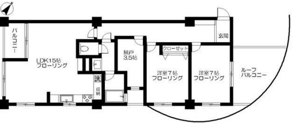 フラッツ下馬　A棟301の間取り