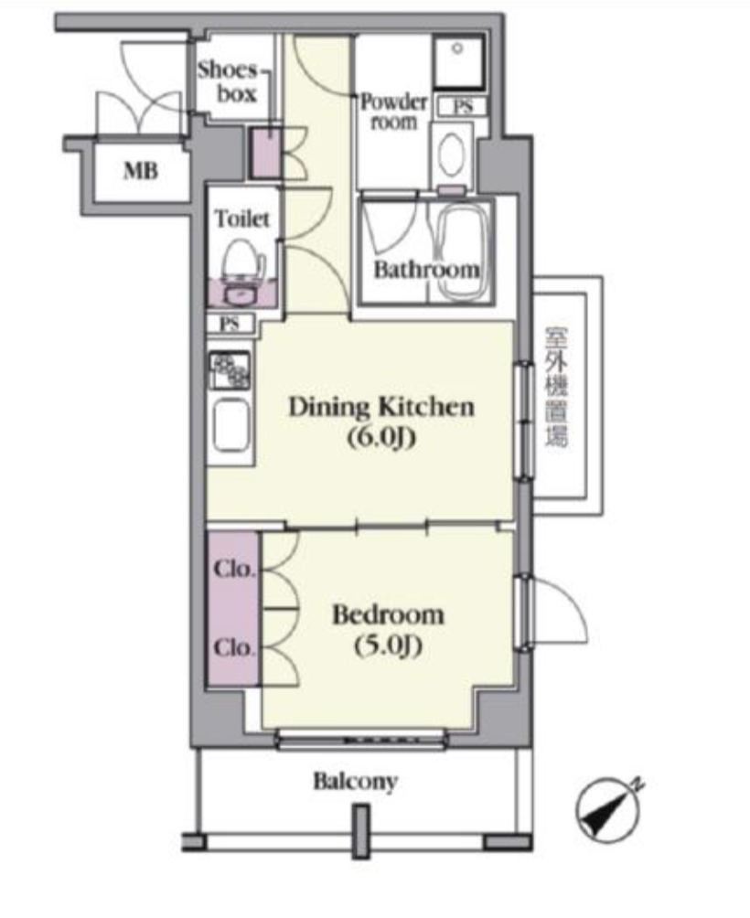プラチナコート中目黒208の間取り