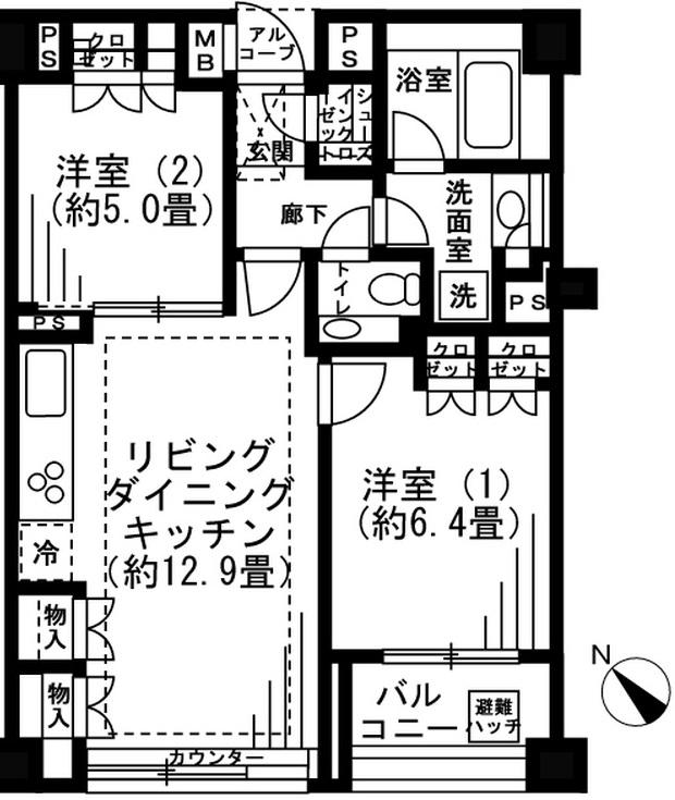 イニシアイオ目黒学芸大学502の間取り