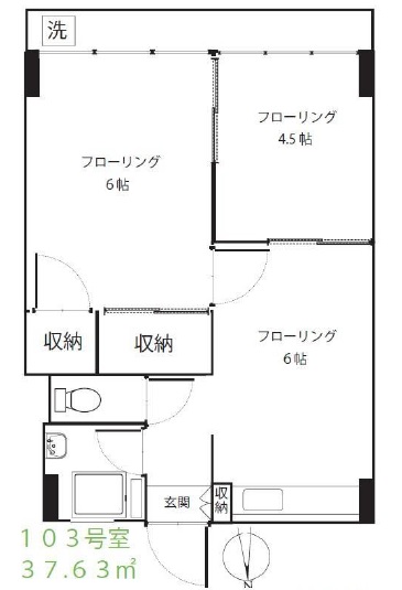 恵比寿ハイツ103の間取り