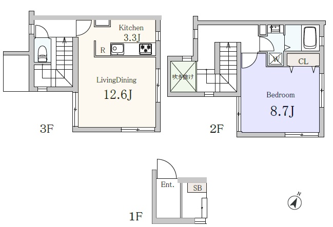 スカイレジデンス中目黒206の間取り