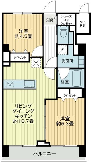 中目黒マンション207の間取り