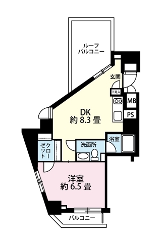 レジディア恵比寿Ⅲ502の間取り