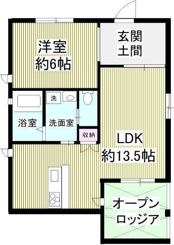 Ｏｕｒ　Ｓｔｙｌｅ　Ａｐａｒｔｍｅｎｔ２０１の間取り