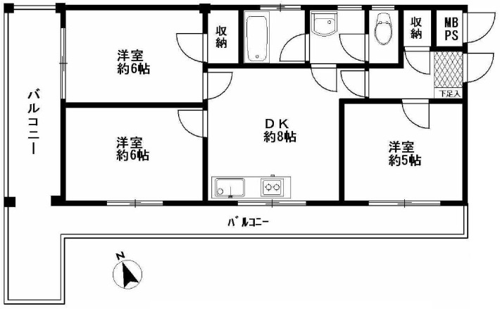 フラット円山40Aの間取り