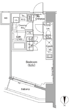 ザ・パークハビオ三軒茶屋414の間取り