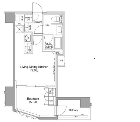 ザ・パークハビオ三軒茶屋313の間取り