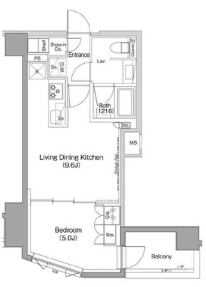 ザ・パークハビオ三軒茶屋413の間取り