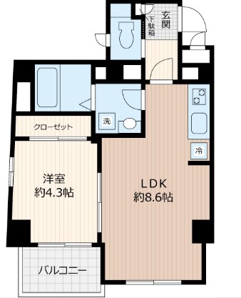 ソシア恵比寿601の間取り