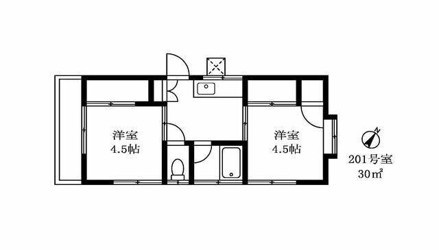 サンロイヤル中町201の間取り