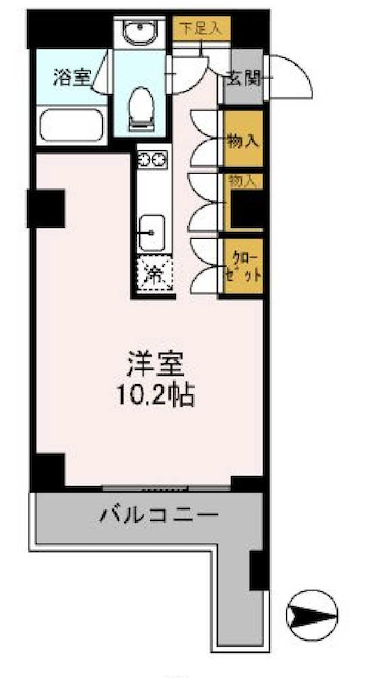 カスタリア目黒鷹番209の間取り