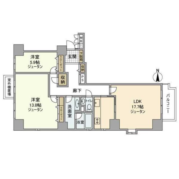 広尾ガーデンヒルズＪ棟１４階の間取り