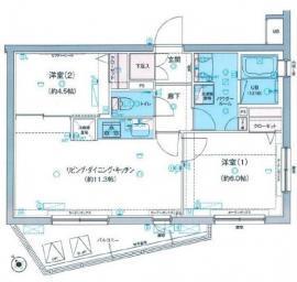 GENOVIA三軒茶屋green veil201の間取り