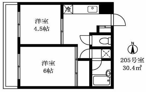 メルシー下目黒205の間取り