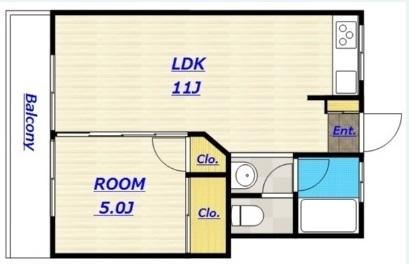 ブリックマンションB棟202の間取り