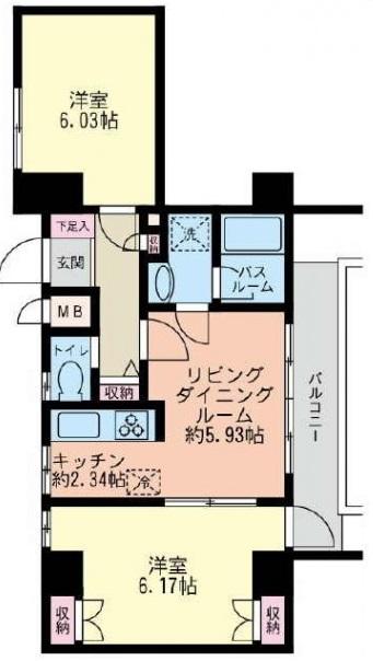 ルーブル恵比寿303の間取り