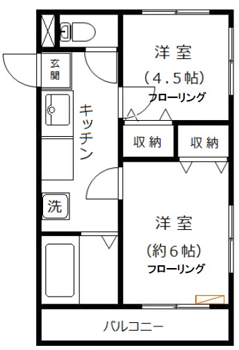 第二用賀マンション201の間取り