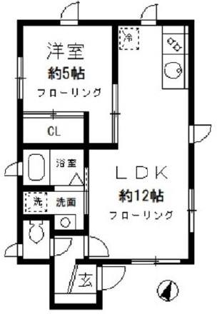 ハピネスハセガワ102の間取り