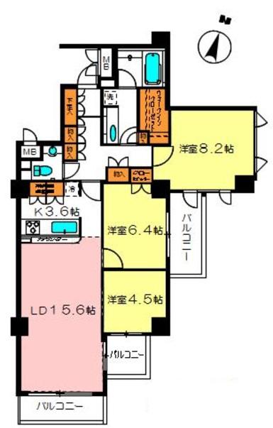 サンクタス広尾常盤松イーストコート405の間取り