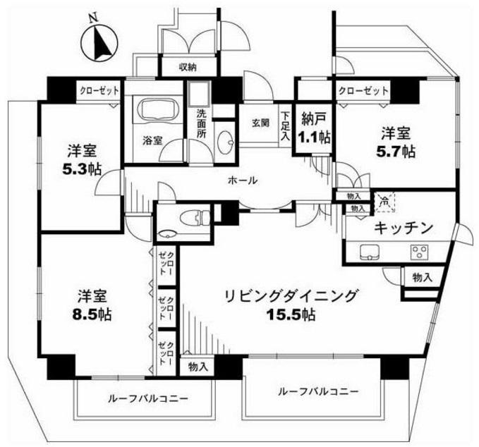 東急ドエルアルス恵比寿1001の間取り