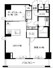 ガーデンヒルズ柿ノ木坂403号室の間取り