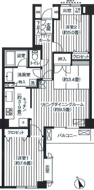 代々木カサグランデ504の間取り