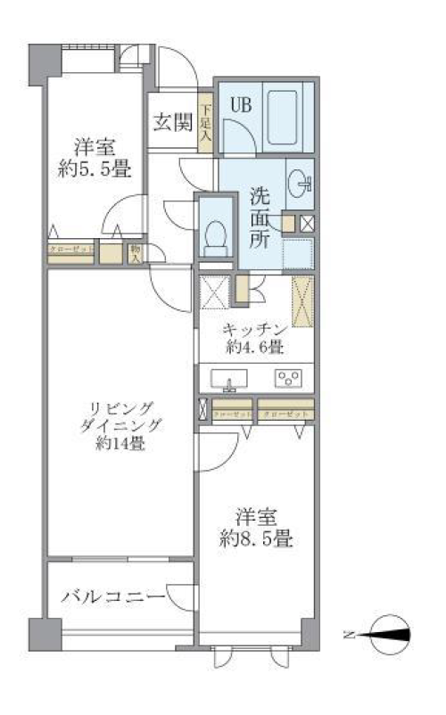 アパートメンツ東山202の間取り