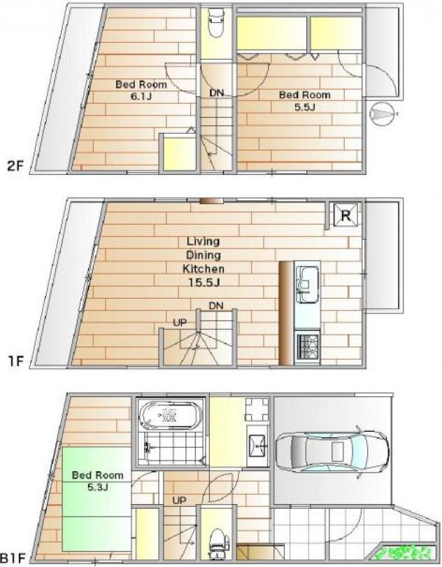 五本木二丁目戸建の間取り