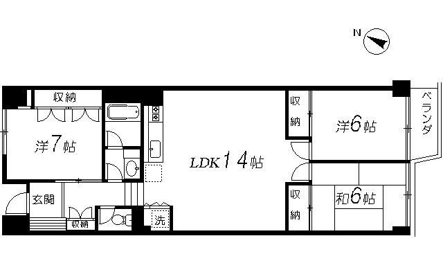 東が丘11番館304の間取り