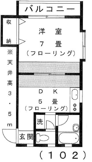 野沢レジデンス102号室の間取り