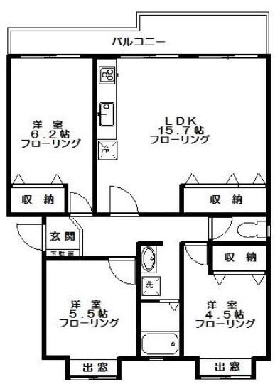 世田谷ロイヤルテラス2Bの間取り