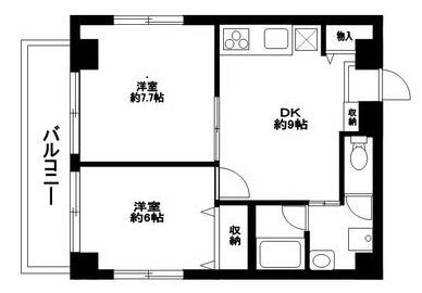 シャトーポレール若林401の間取り