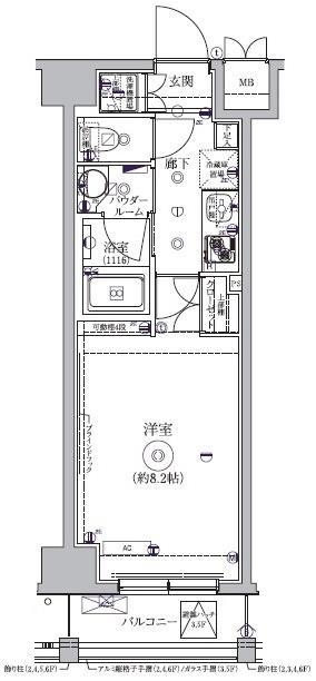 ドミ－ル柿の木坂202の間取り