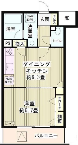 クリア・パル上用賀205の間取り