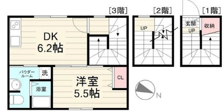 キャスティア目黒柿の木坂301の間取り