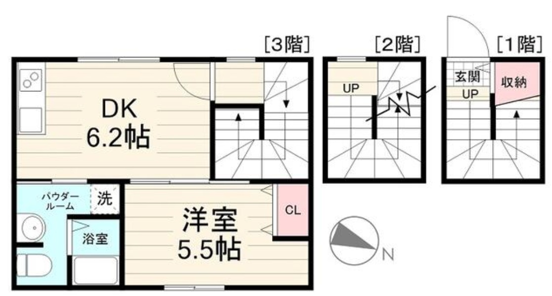キャスティア目黒柿の木坂302の間取り