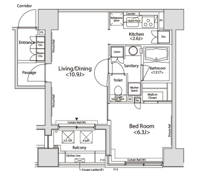 カスタリア目黒かむろ坂508の間取り