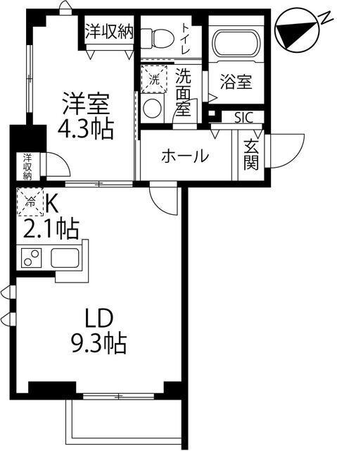 サントリーニ目黒301の間取り