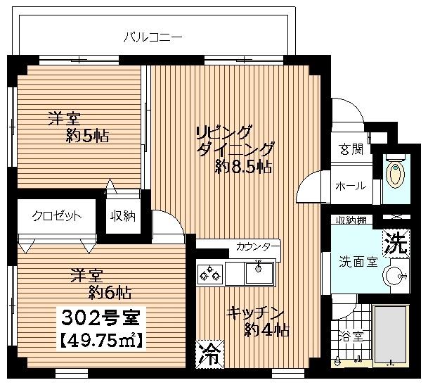 Yフラット下馬302の間取り