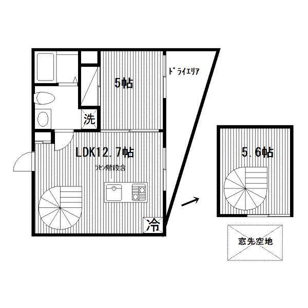 元代々木ｆｌａｔ003の間取り