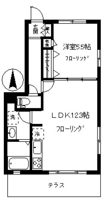 サンリーブ祐天寺102の間取り